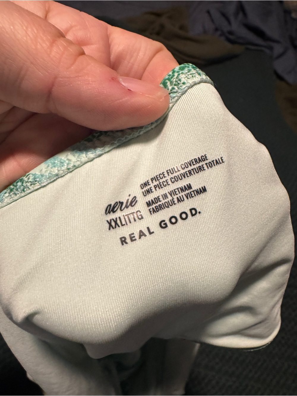aerie Mint Green Patterned One-Piece Swimsuit